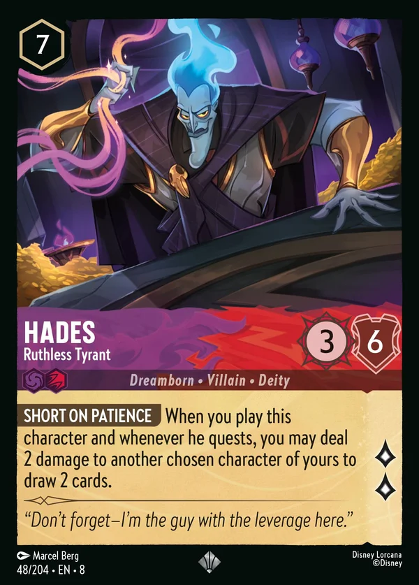 Hades - Ruthless Tyrant — Disney Lorcana Character card from The Reign of Jafar