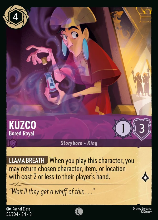 Kuzco - Bored Royal — Disney Lorcana Character card from The Reign of Jafar