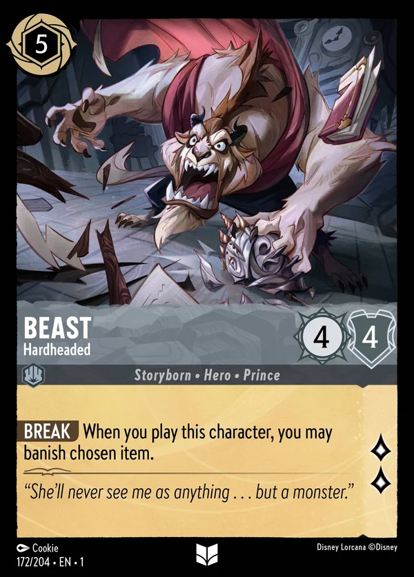 Beast - Hardheaded — Disney Lorcana Character card from The First Chapter