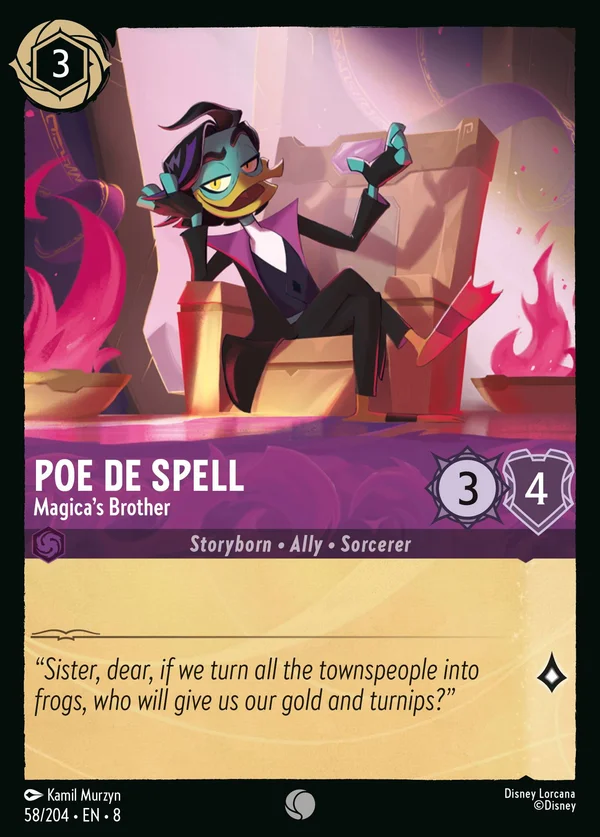 Poe De Spell - Magica's Brother — Disney Lorcana Character card from The Reign of Jafar