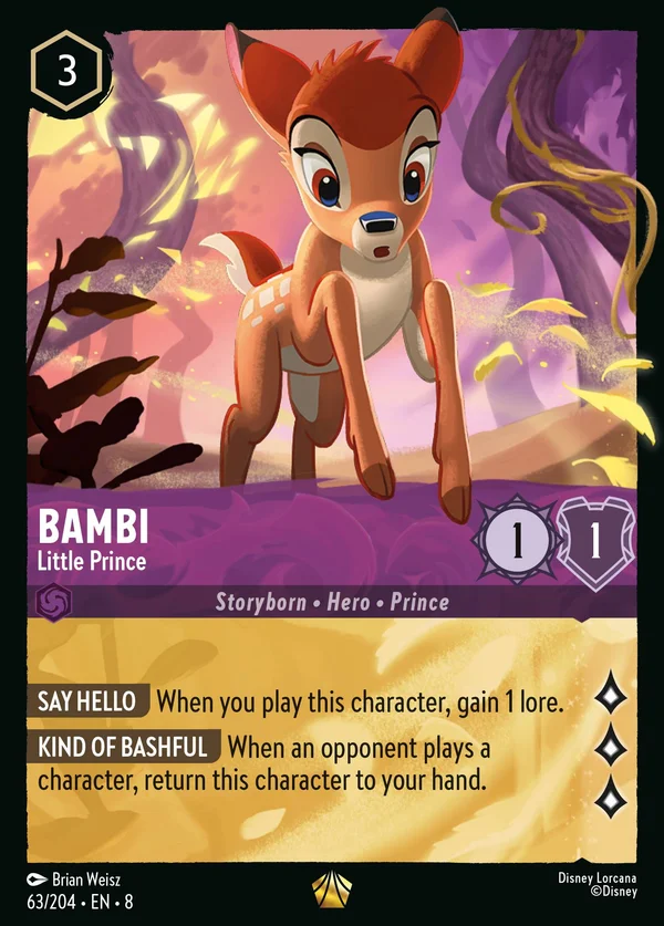 Bambi - Little Prince — Disney Lorcana Character card from The Reign of Jafar