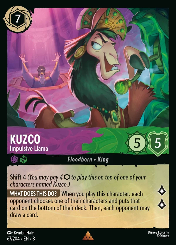 Kuzco - Impulsive Llama — Disney Lorcana Character card from The Reign of Jafar