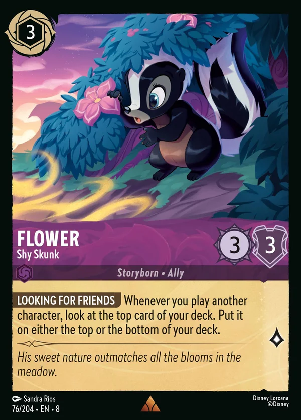 Flower - Shy Skunk — Disney Lorcana Character card from The Reign of Jafar