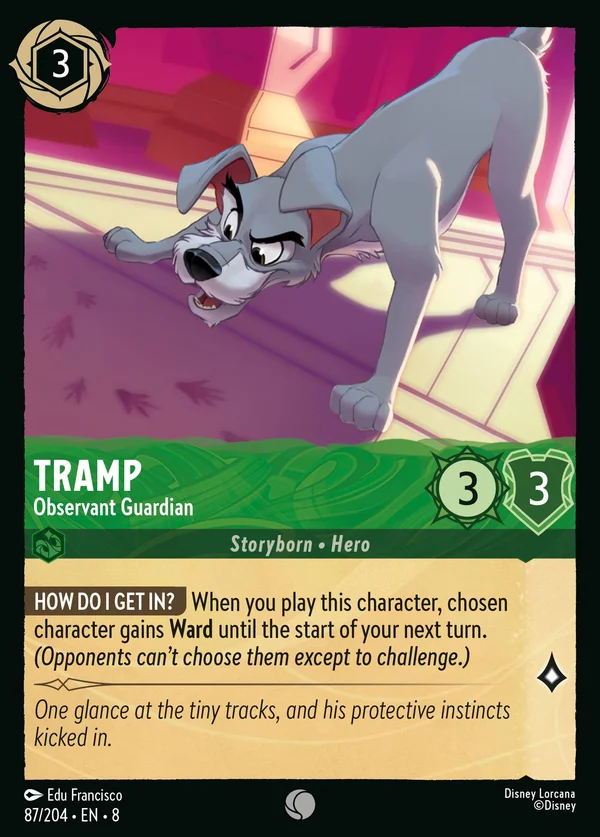 Tramp - Observant Guardian — Disney Lorcana Character card from The Reign of Jafar