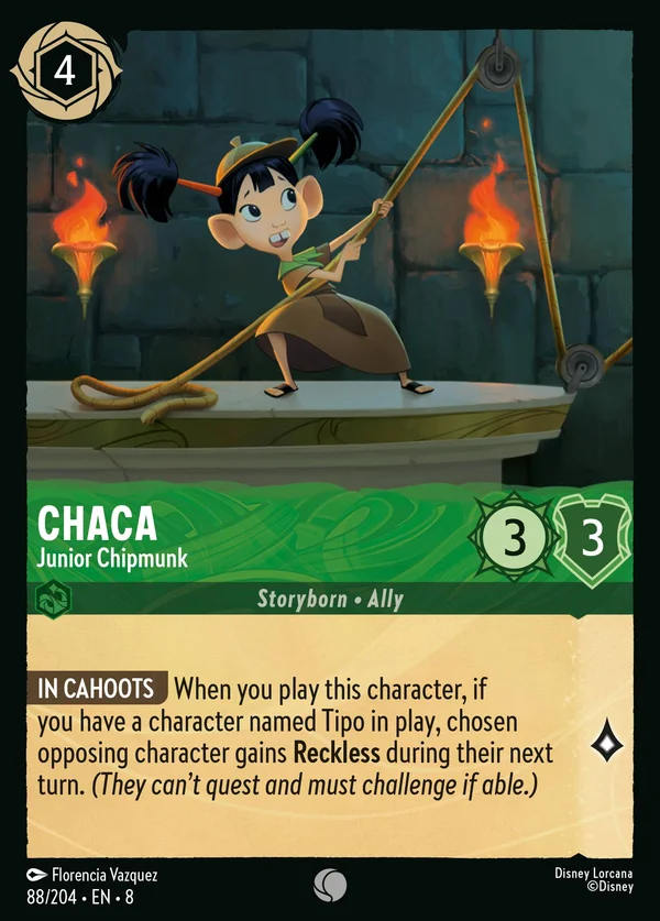 Chaca - Junior Chipmunk — Disney Lorcana Character card from The Reign of Jafar