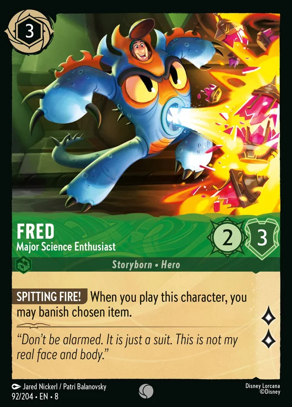 Fred - Major Science Enthusiast — Disney Lorcana Character card from The Reign of Jafar
