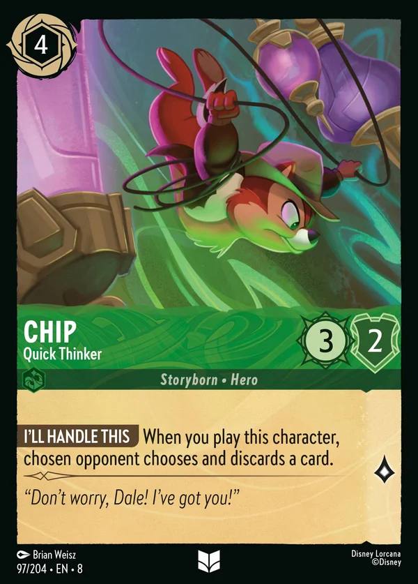 Chip - Quick Thinker — Disney Lorcana Character card from The Reign of Jafar