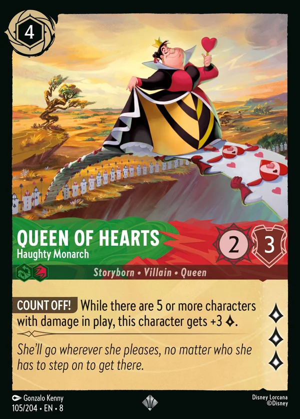 Queen of Hearts - Haughty Monarch — Disney Lorcana Character card from The Reign of Jafar
