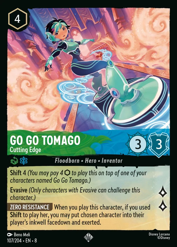 Go Go Tomago - Cutting Edge — Disney Lorcana Character card from The Reign of Jafar