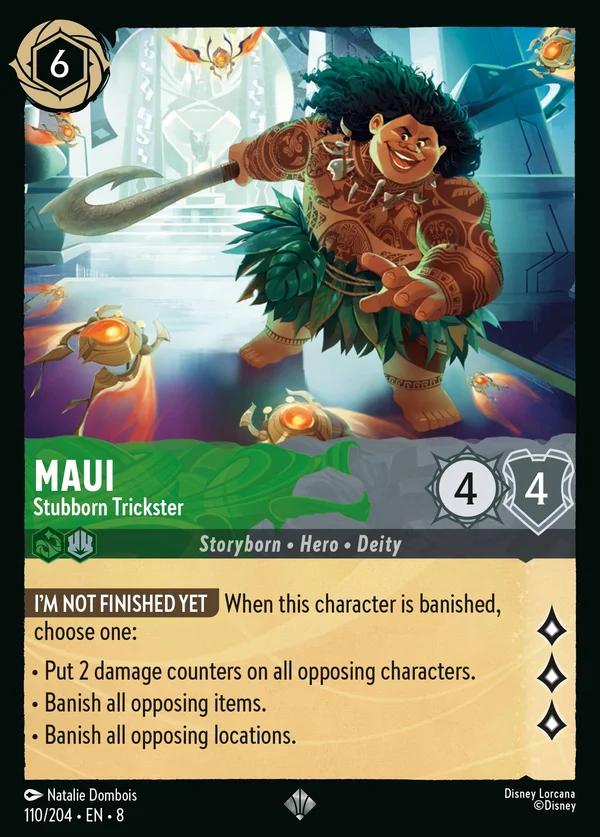 Maui - Stubborn Trickster — Disney Lorcana Character card from The Reign of Jafar
