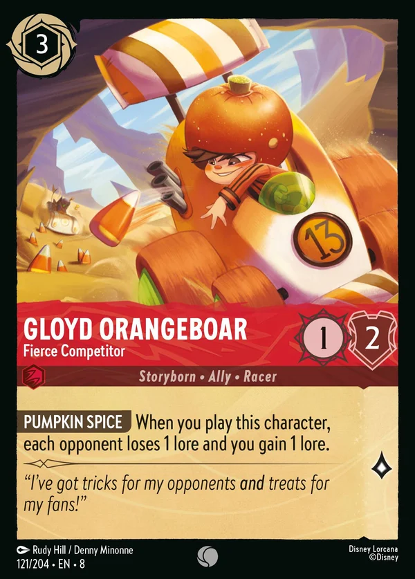 Gloyd Orangeboar - Fierce Competitor — Disney Lorcana Character card from The Reign of Jafar