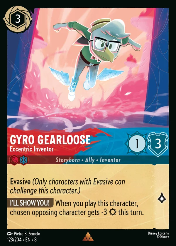 Gyro Gearloose - Eccentric Inventor — Disney Lorcana Character card from The Reign of Jafar
