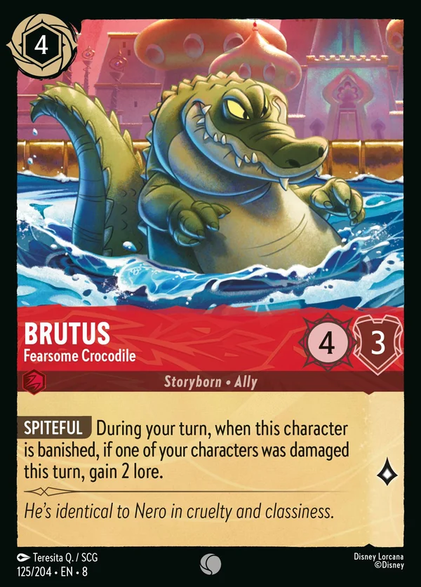 Brutus - Fearsome Crocodile — Disney Lorcana Character card from The Reign of Jafar