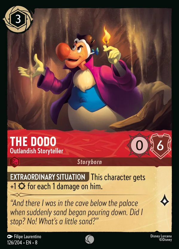 The Dodo - Outlandish Storyteller — Disney Lorcana Character card from The Reign of Jafar