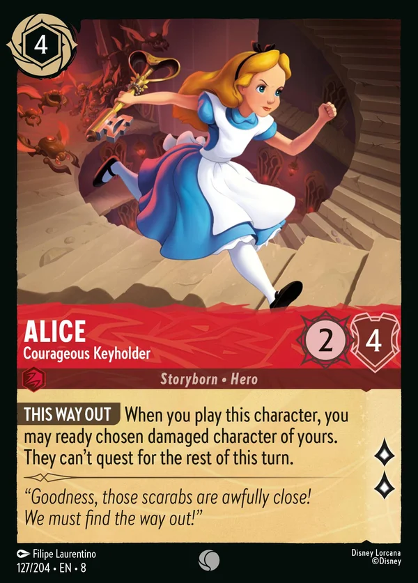 Alice - Courageous Keyholder — Disney Lorcana Character card from The Reign of Jafar