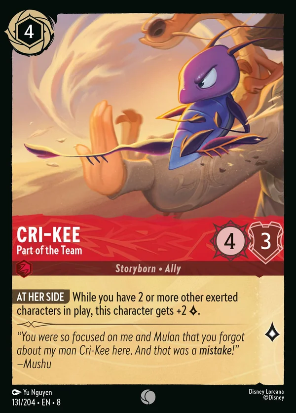 Cri-Kee - Part of the Team — Disney Lorcana Character card from The Reign of Jafar