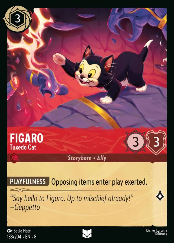 Figaro - Tuxedo Cat — Disney Lorcana Character card from The Reign of Jafar