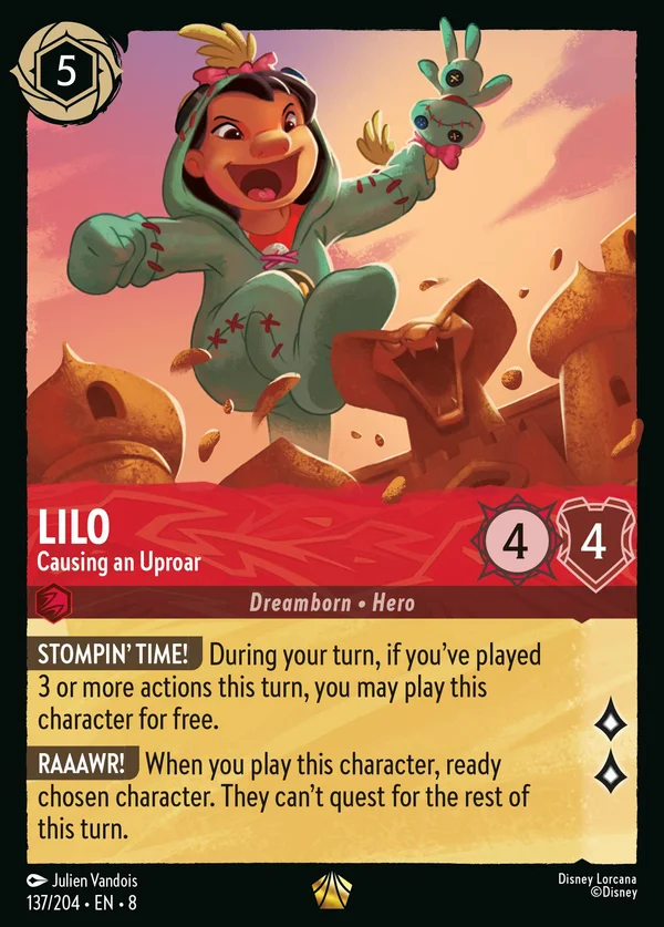 Lilo - Causing an Uproar — Disney Lorcana Character card from The Reign of Jafar