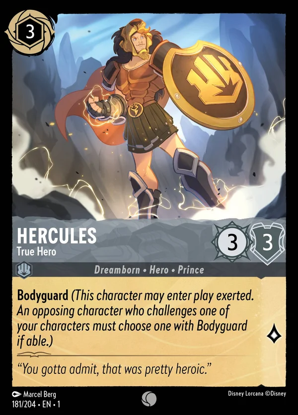 Hercules - True Hero — Disney Lorcana Character card from The First Chapter