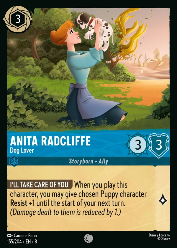 Anita Radcliffe - Dog Lover — Disney Lorcana Character card from The Reign of Jafar