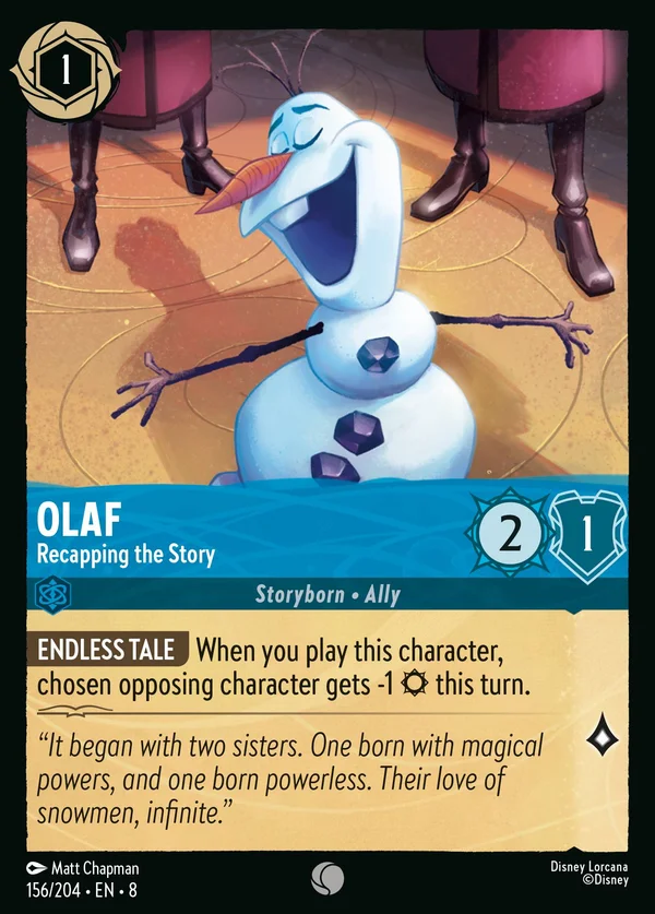 Olaf - Recapping the Story — Disney Lorcana Character card from The Reign of Jafar