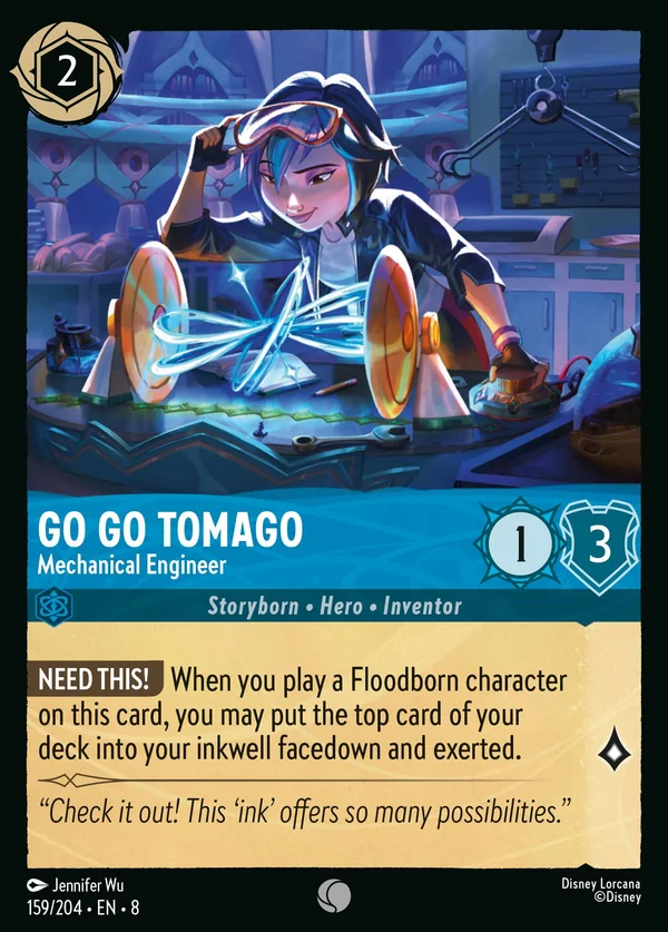 Go Go Tomago - Mechanical Engineer — Disney Lorcana Character card from The Reign of Jafar