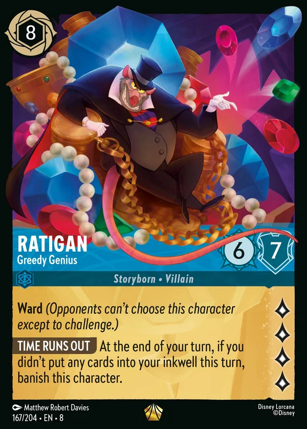 Ratigan - Greedy Genius — Disney Lorcana Character card from The Reign of Jafar
