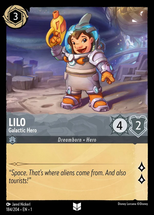 Lilo - Galactic Hero — Disney Lorcana Character card from The First Chapter