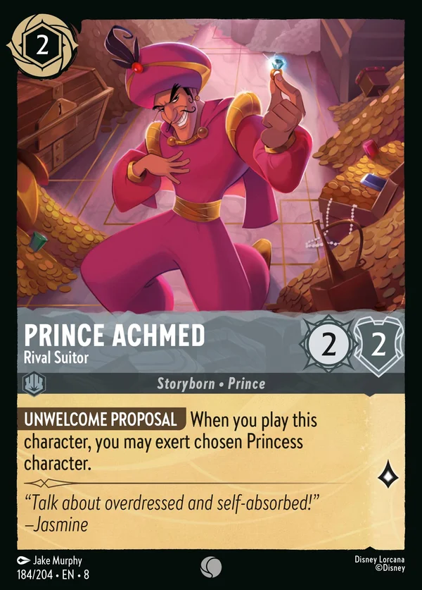 Prince Achmed - Rival Suitor — Disney Lorcana Character card from The Reign of Jafar
