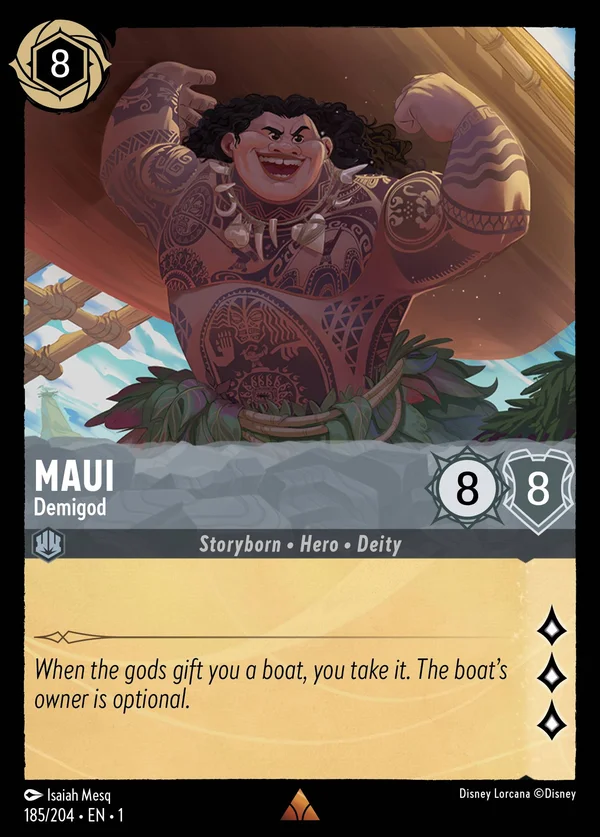 Maui - Demigod — Disney Lorcana Character card from The First Chapter