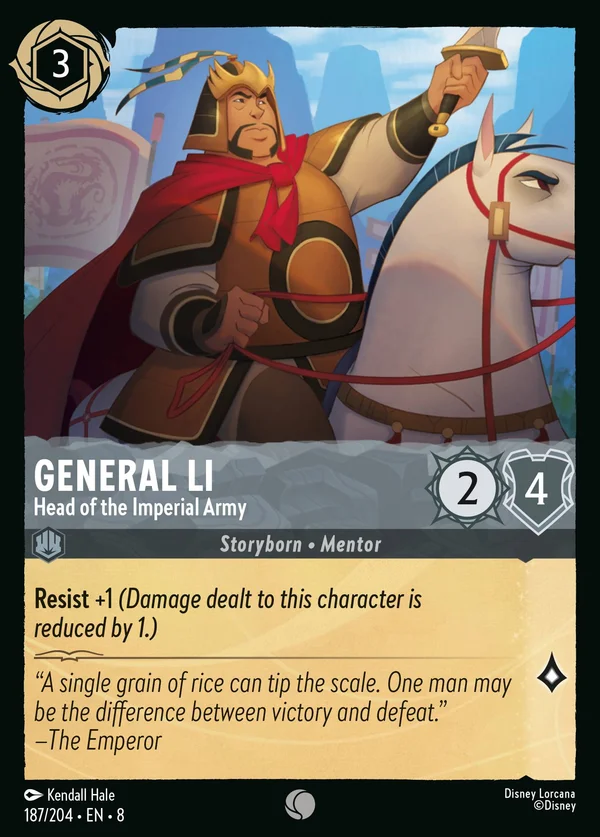 General Li - Head of the Imperial Army — Disney Lorcana Character card from The Reign of Jafar