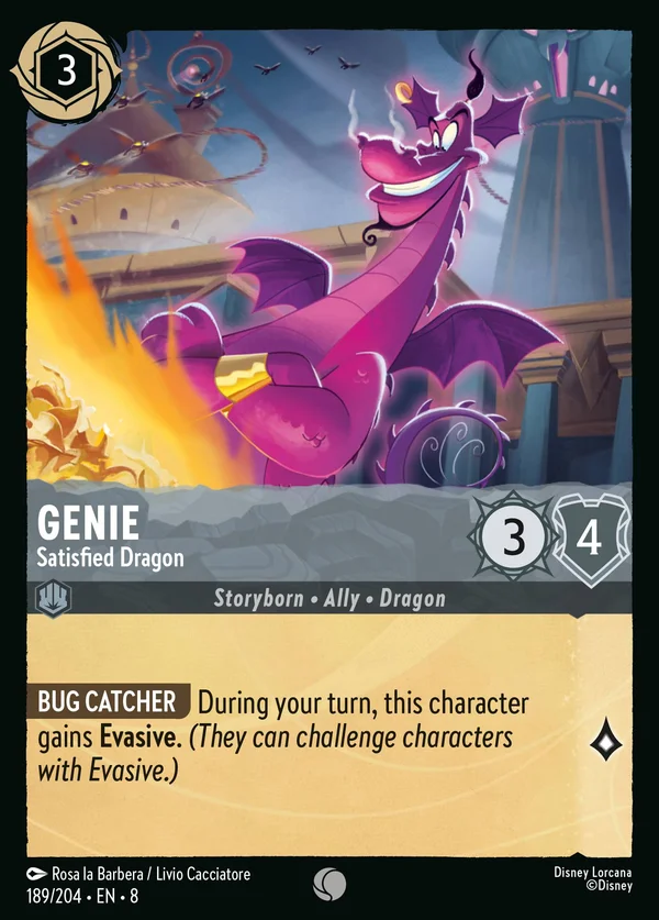 Genie - Satisfied Dragon — Disney Lorcana Character card from The Reign of Jafar