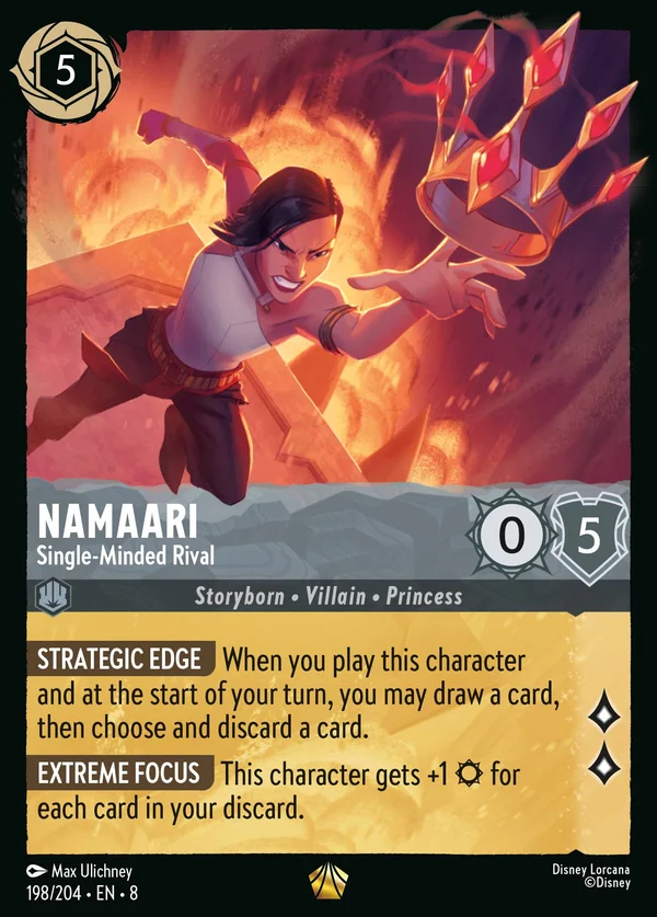 Namaari - Single-Minded Rival — Disney Lorcana Character card from The Reign of Jafar