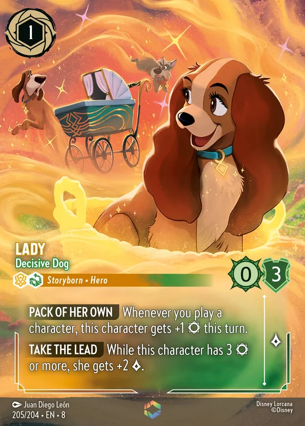 Lady - Decisive Dog — Disney Lorcana Character card from The Reign of Jafar