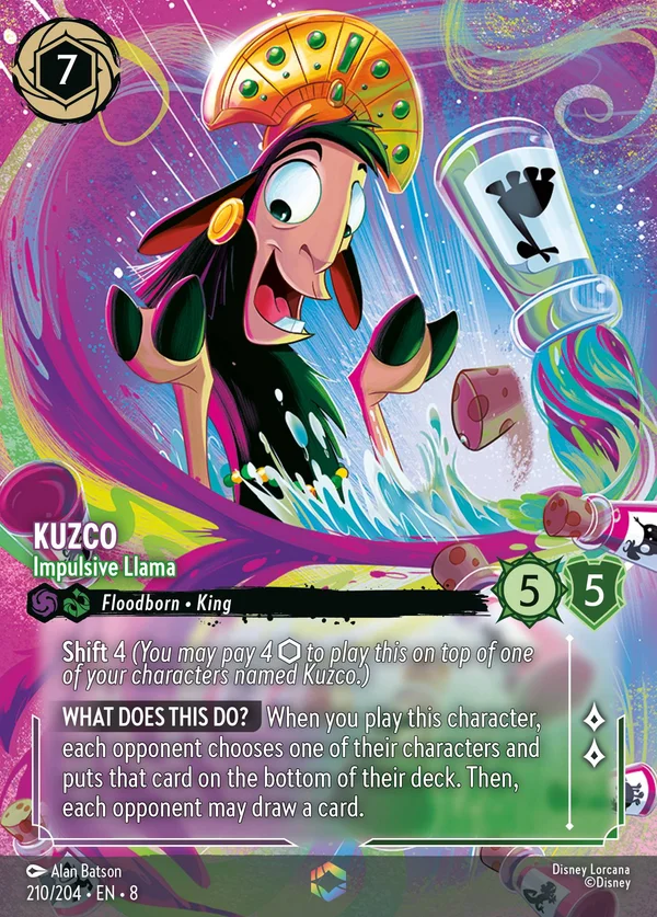 Kuzco - Impulsive Llama — Disney Lorcana Character card from The Reign of Jafar