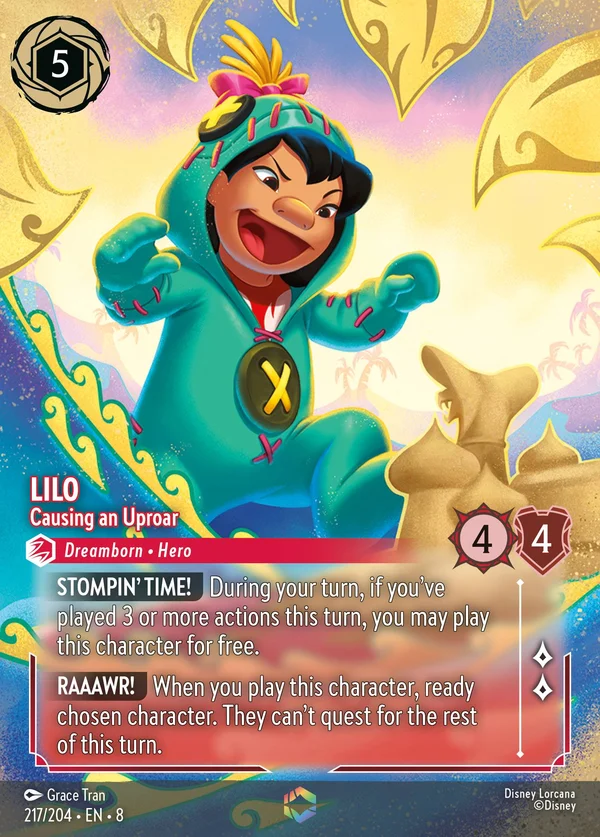 Lilo - Causing an Uproar — Disney Lorcana Character card from The Reign of Jafar