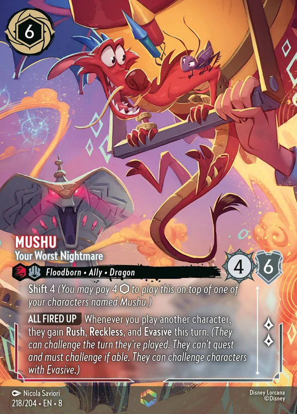 Mushu - Your Worst Nightmare — Disney Lorcana Character card from The Reign of Jafar