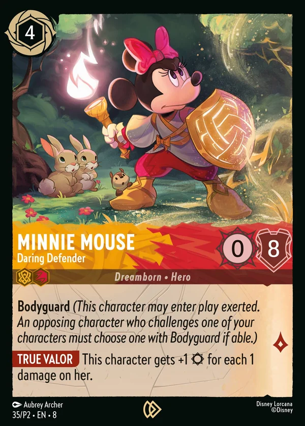 Minnie Mouse - Daring Defender — Disney Lorcana Character card from The Reign of Jafar