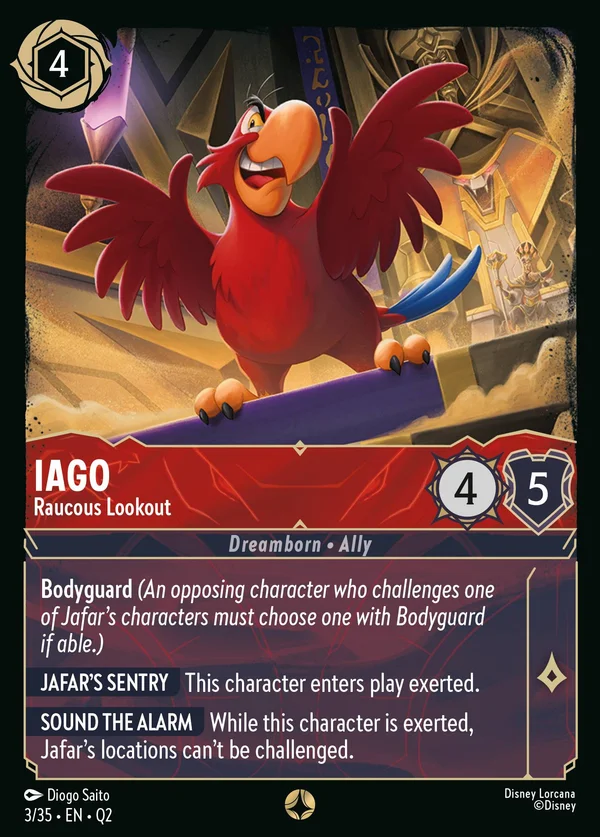 Iago - Raucous Lookout — Disney Lorcana Character card from Illumineer's Quest: Palace Heist