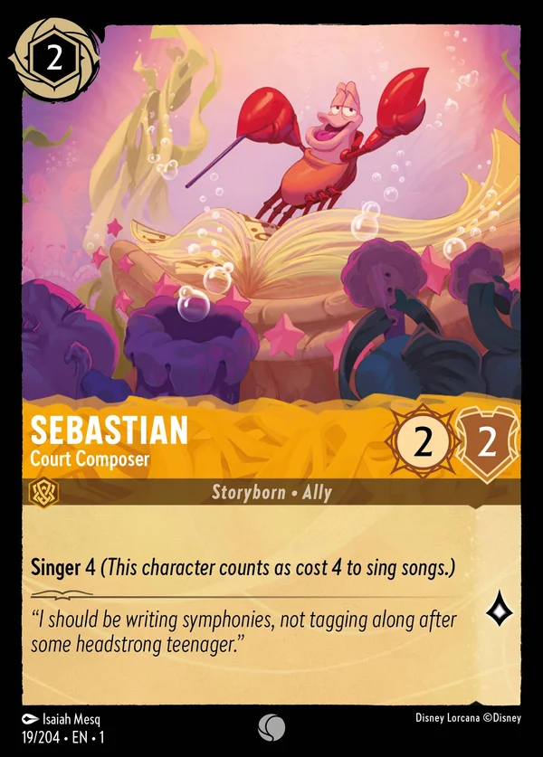 Sebastian - Court Composer — Disney Lorcana Character card from The First Chapter