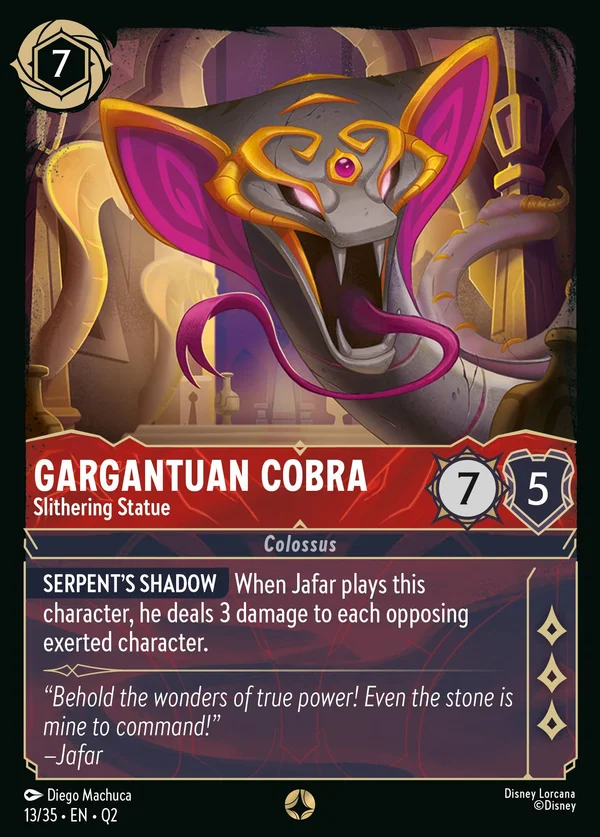 Gargantuan Cobra - Slithering Statue — Disney Lorcana Character card from Illumineer's Quest: Palace Heist