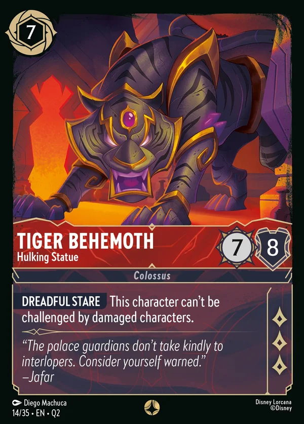 Tiger Behemoth - Hulking Statue — Disney Lorcana Character card from Illumineer's Quest: Palace Heist