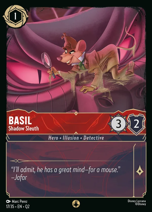 Basil - Shadow Sleuth — Disney Lorcana Character card from Illumineer's Quest: Palace Heist