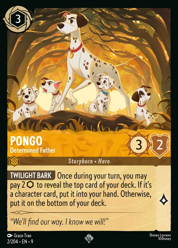 Pongo - Determined Father — Disney Lorcana Character card from Fabled