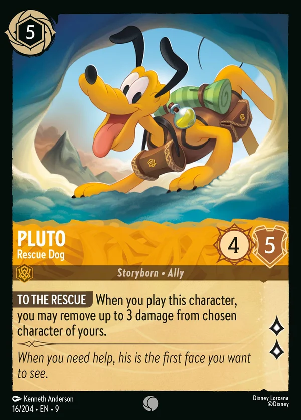 Pluto - Rescue Dog — Disney Lorcana Character card from Fabled