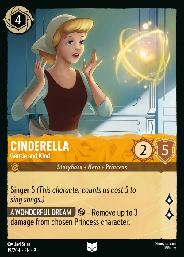 Cinderella - Gentle and Kind — Disney Lorcana Character card from Fabled