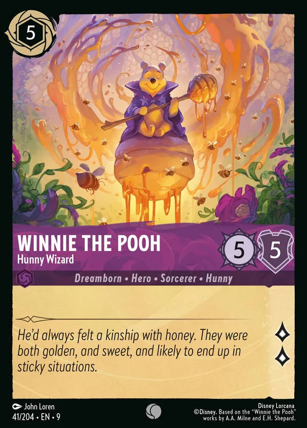 Winnie the Pooh - Hunny Wizard — Disney Lorcana Character card from Fabled