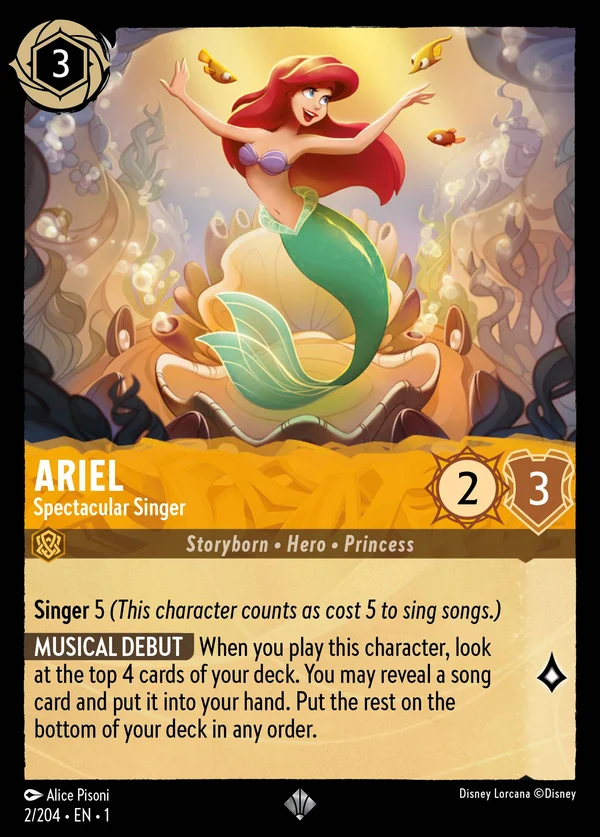 Ariel - Spectacular Singer — Disney Lorcana Character card from The First Chapter