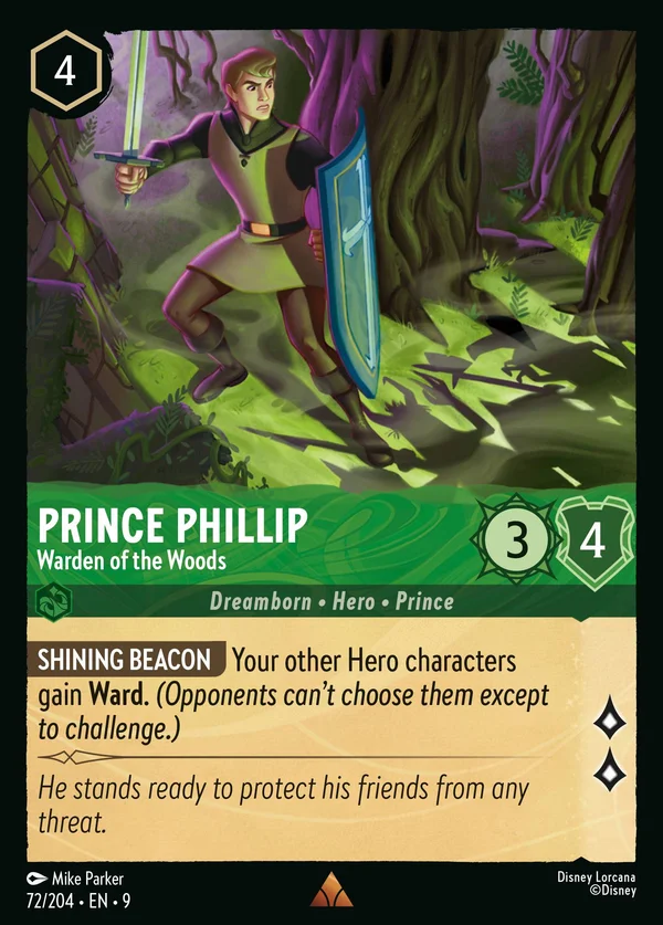 Prince Phillip - Warden of the Woods — Disney Lorcana Character card from Fabled