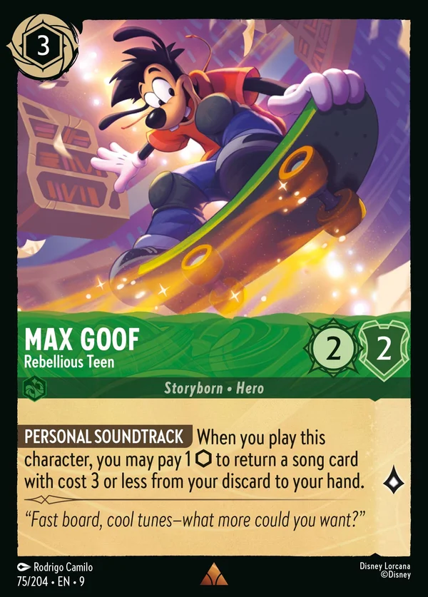 Max Goof - Rebellious Teen — Disney Lorcana Character card from Fabled